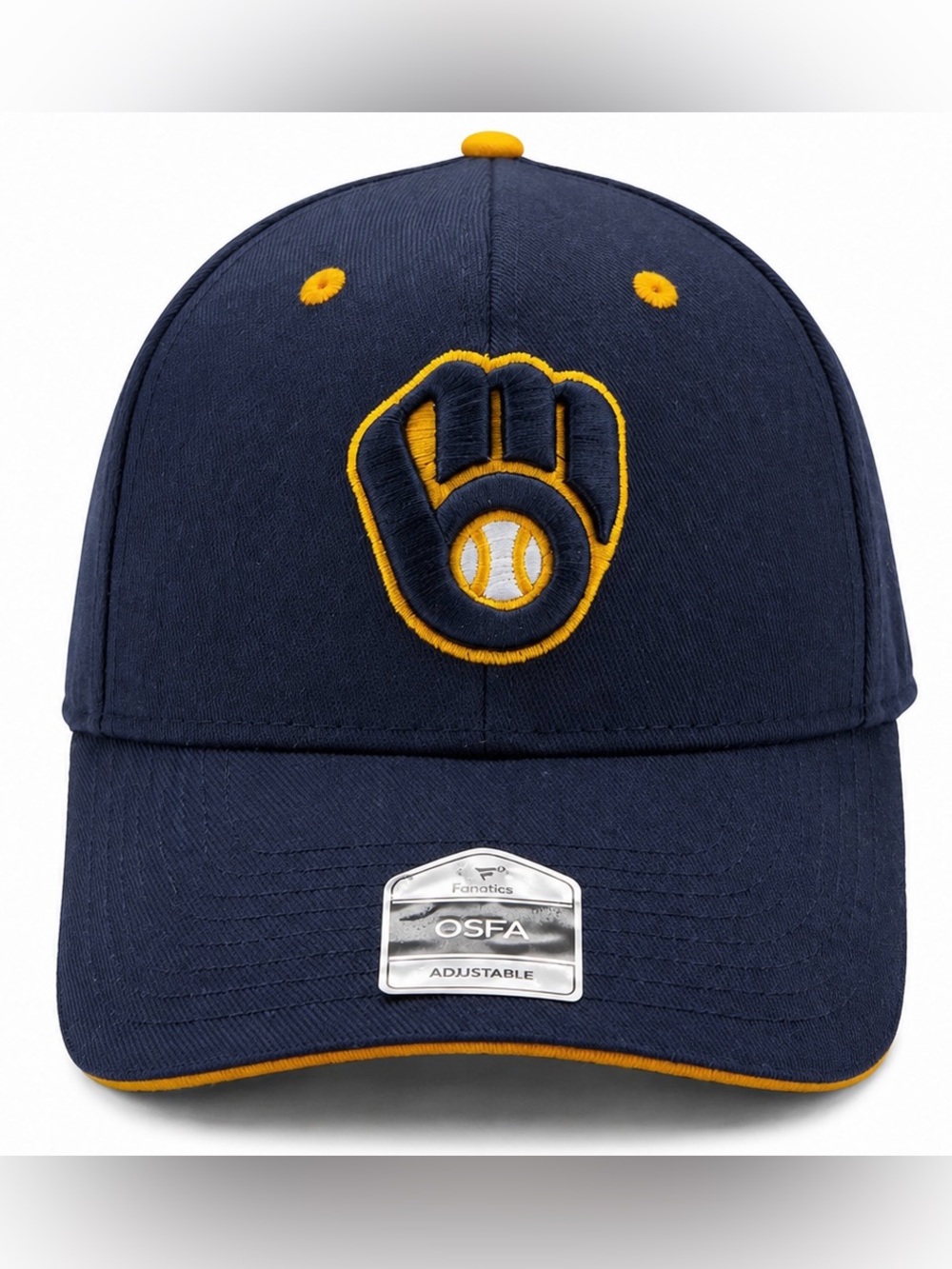 NWT MLB Navy and Gold Milwaukee Brewers Logo Adjustable Cap
